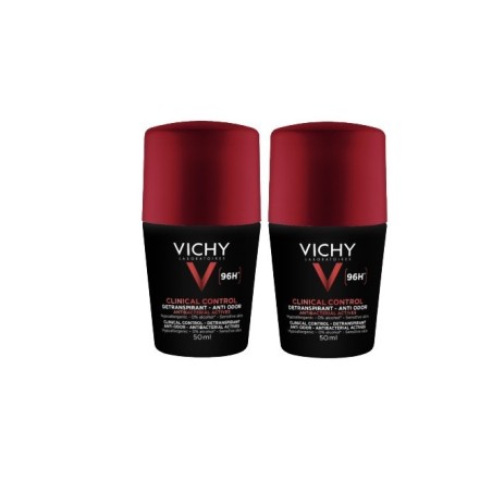 Vichy Homme Déodorant Clinical Control 96H roll-on lot de 2x50 ml 