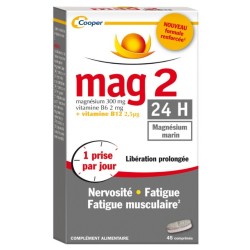 Mag 2 Magnésium marin 24H 45 comprimés 