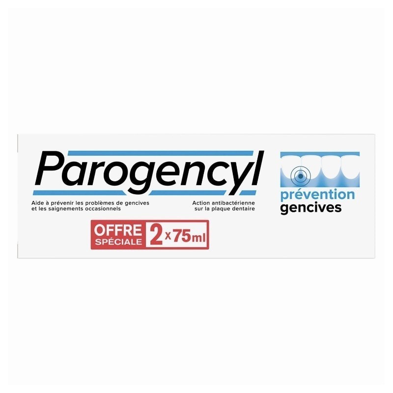 Parogencyl Dentifrice prévention gencives lot de 2x75 ml 