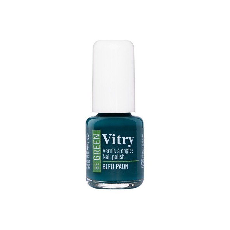 Vitry Be Green Vernis à ongles Bleu paon 6 ml 