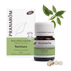 Pranarôm Perles d'huile essentielle Ravintsara Bio 60 unités
