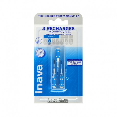 Inava Recharge 3 brossettes interdentaires 0.8 mm TRIO COMPACT - FLEX
