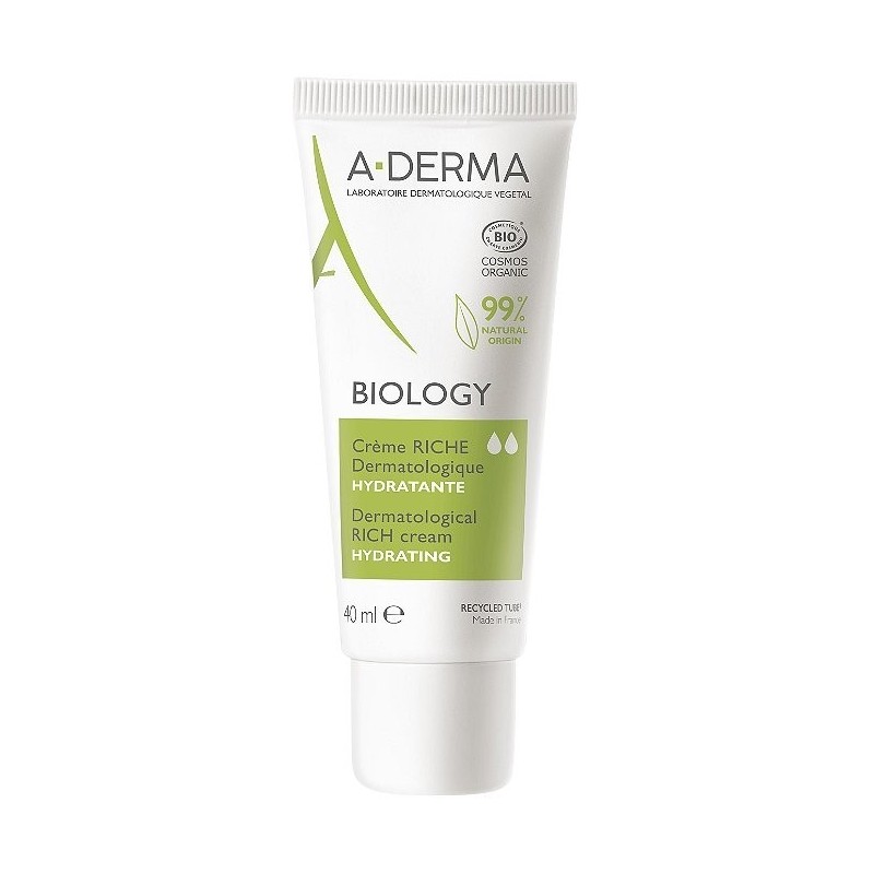 A-Derma Biology Crème riche hydratante dermatologique Bio tube 40mL 