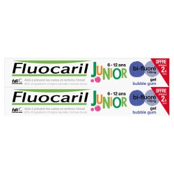 Fluocaril Gel dentifrice bi-fluoré Junior 6-12 ans goût bubble gum lot 2 x 75 ml