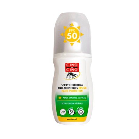 Cinq sur Cinq Spray Citriodora anti-moustiques FPS 50 Haute protection solaire 100 ml