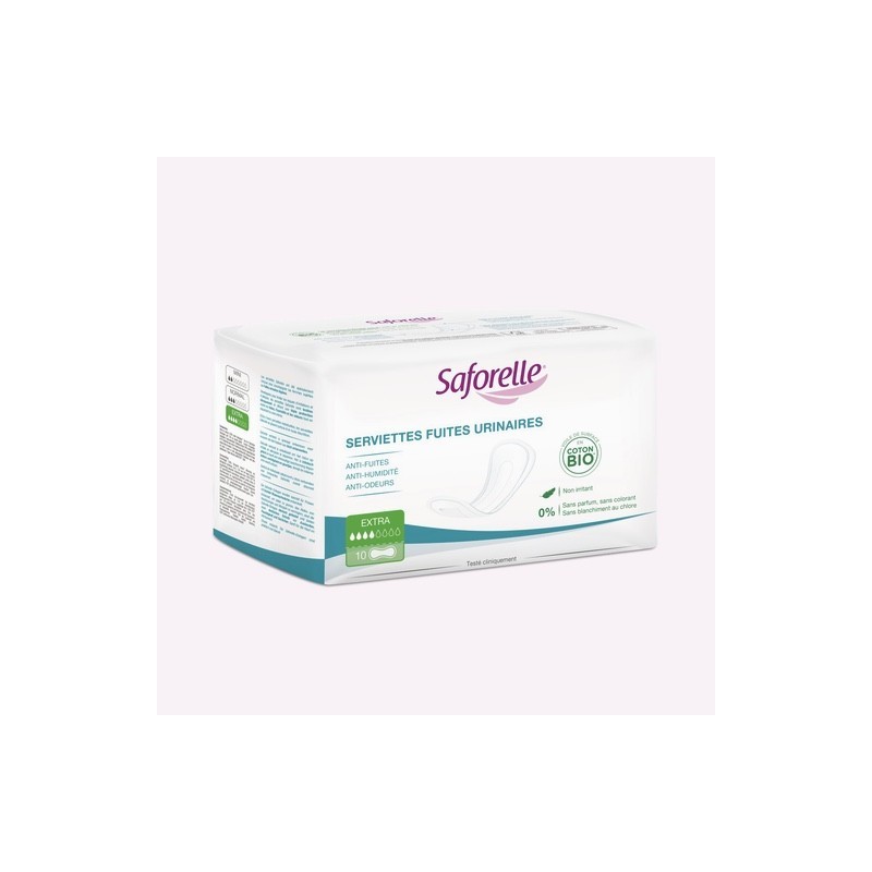 Saforelle 10 serviettes extra fuites urinaires  