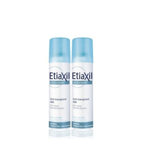 Etiaxil Déodorant anti-transpirant 48h aérosol lot 2x150 ml 