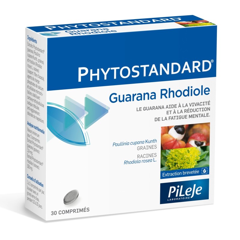 Pileje Phytostandard Guarana et Rhodiole 30 comprimés 