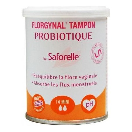 Saforelle Florgynal Tampon Probiotique Boite 9 Mini Compact 