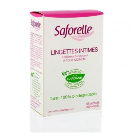 Saforelle Lingettes intime boite de 10 sachets individuels 