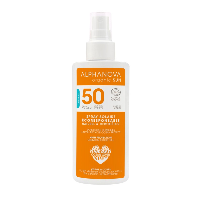 Alphanova Organic Sun Crème solaire adulte Spray SPF50 125g