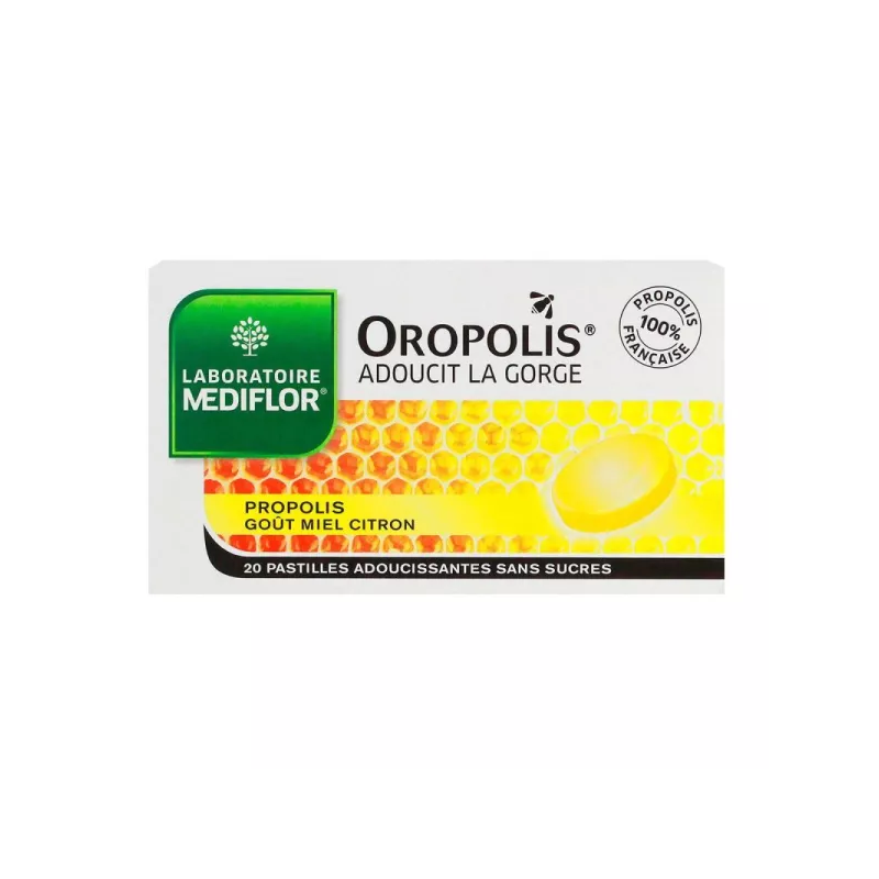 Oropolis Pastilles pour la Gorge Goût Miel & Citron 20 pastilles