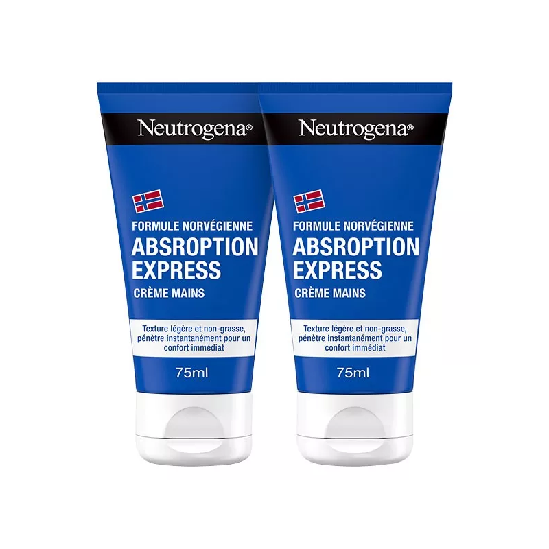 Neutrogena Crème Mains Hydratante Absorption Express Lot 2x 75ml