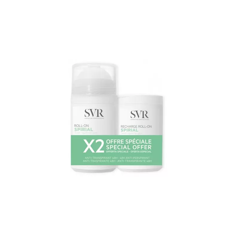 SVR Spirial Déodorant Lot Roll-on + Recharge 50ml