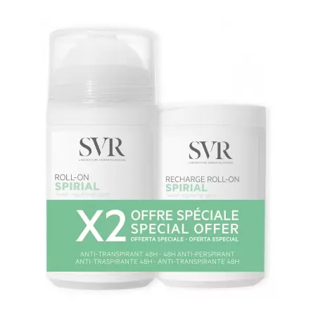 SVR Spirial Déodorant Lot Roll-on + Recharge 50ml
