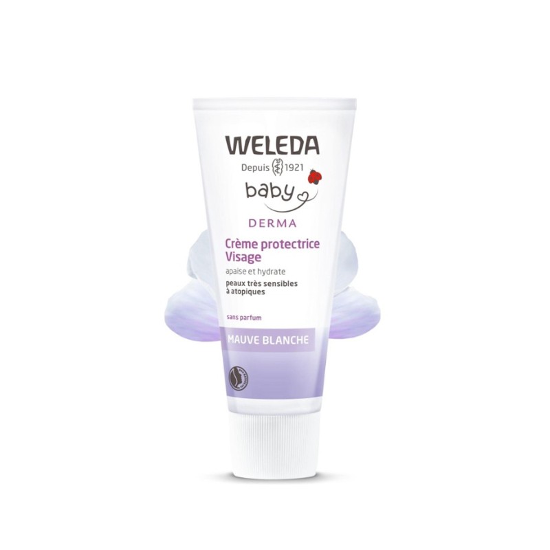 Weleda Baby Derma Crème protectrice visage à la Mauve blanche 50 ml