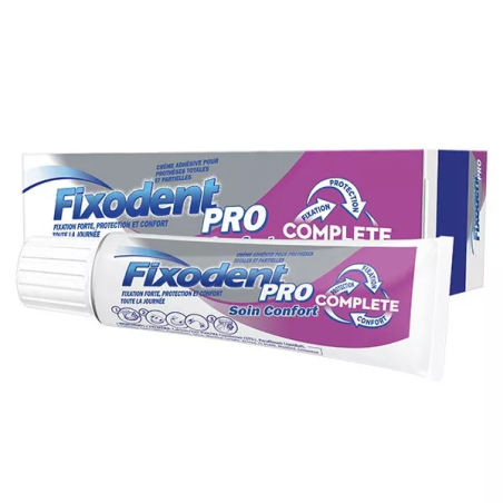Fixodent Pro Crème Adhésive - Soin Confort pour Prothèses Dentaires 47g