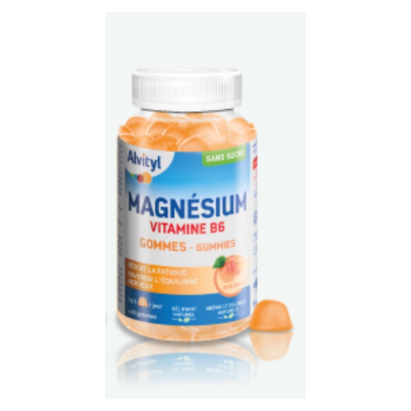 Alvityl Magnésium 45 gommes goût abricot