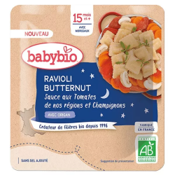 Babybio Menu du Soir Ravioli Butternut Tomate Champignon 190g