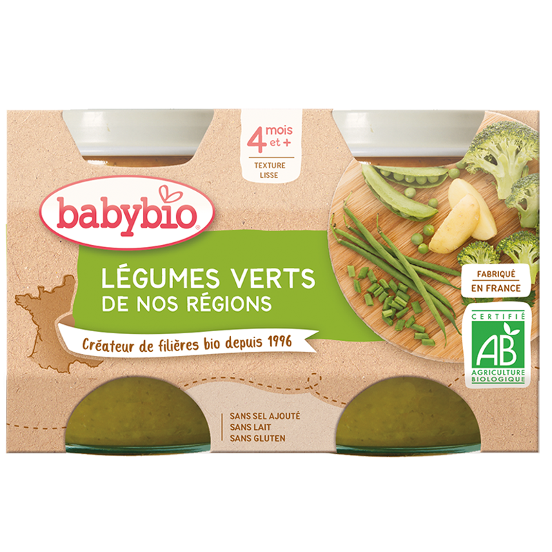Babybio Légumes Verts de nos Régions 2x130g