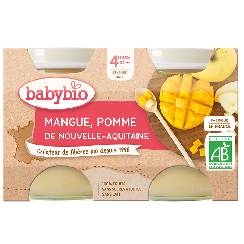 Babybio Petits Pots Pomme & Mangue 2x130g