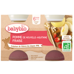 Babybio Petits Pots Pomme & Fraise 2x130g