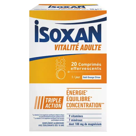 Isoxan Vitalité Adultes Triple Action 20 comprimés effervescents