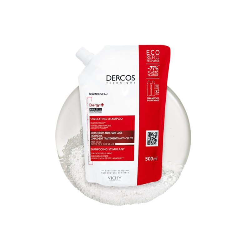 Vichy Dercos Energy+ Shampooing énergisant anti-chute Eco-Recharge 500 ml