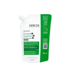 Vichy Dercos Shampooing traitant Anti-Pelliculaire DS Cheveux normaux à secs Eco-Recharge 500 ml