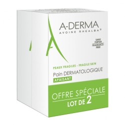 A-Derma Pain Dermatologique Apaisant Lot de 2x 100g