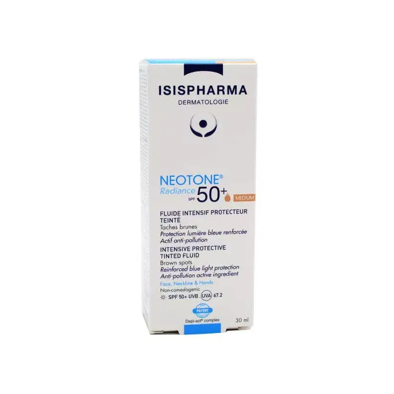 Isispharma Neotone Radiance SPF50+ Fluide Intensif Protecteur Teinte Medium 30ml