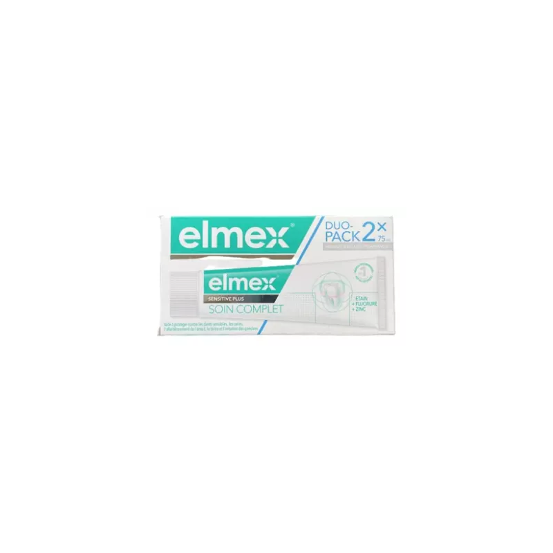 Elmex Dentifrice Sensitive Plus Soin Complet Lot de 2 x75ml
