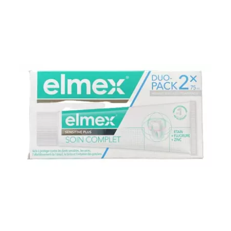 Elmex Dentifrice Sensitive Plus Soin Complet Lot de 2 x75ml